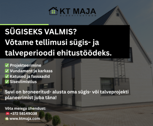 SÜGISEKS VALMIS Ehitusgraafik täitub kiiresti – viimane aeg tellida!